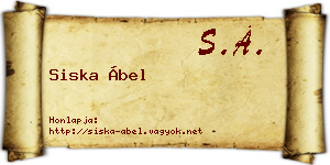 Siska Ábel névjegykártya